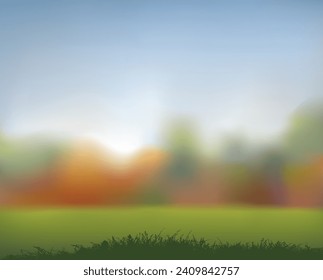 Hand drawn light green artist paint misty rain travel scene grey foggy day cloudy dusk heaven text space. Calm haze dry crop scenery old eco herb shrub wood fir plant flora art bokeh style scenic view