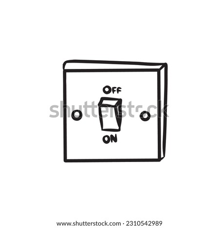 Hand drawn light switcher isolated on white background,vector illustration eps10