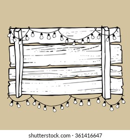 Hand drawn light. Vector illustration.