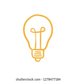 Hand drawn lightbulb, symbol of idea and creativity