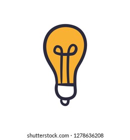 Hand drawn lightbulb, symbol of idea and creativity