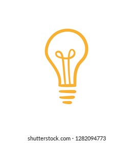Hand drawn lightbulb, symbol of idea and creativity