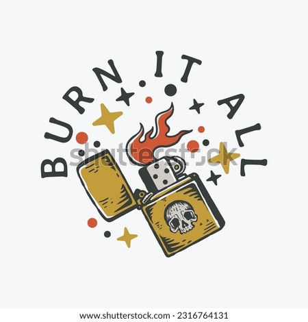 Hand Drawn Lighter Fire illustration