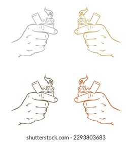 Ilustración Del Vector De Mano Con Una Luz Más Ligera
