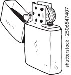 hand drawn lighter vector line art