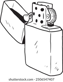 hand drawn lighter vector line art