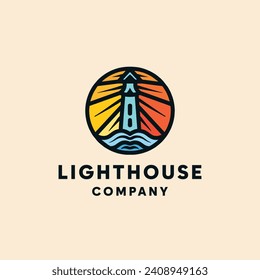 Hand Drawn Lighthouse Logo Symbol Design illustration vector Icon Emblem
