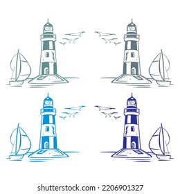 Hand Drawn Lighthouse Vector Illustration
