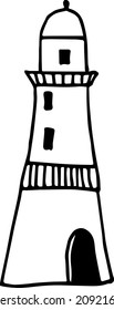 Hand drawn Lighthouse vector on a white background