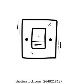 Ilustración del interruptor de iluminación dibujado a mano. Vector Doodle. Aislado sobre fondo blanco - Vector EPS 10