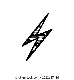 Ilustración del icono del tornillo relámpago de mano aislada en fondo blanco