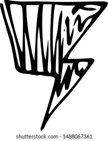 Hand drawn lightning doodle icon. Hand drawn black sketch. Sign cartoon symbol. Decoration element. Isolated on white background. Flat design. Vector illustration.
