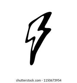Hand Drawn lightning doodle. Sketch style icon. Decoration element. Isolated on white background. Flat design. Vector illustration.
