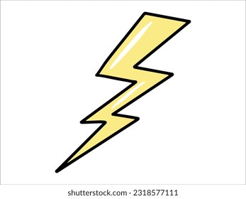 hand drawn lightning icon illustration
