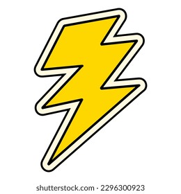 Hand drawn lightning illustration, cartoon, vintage style. poster, t-shirt print, sticker, logo design 02