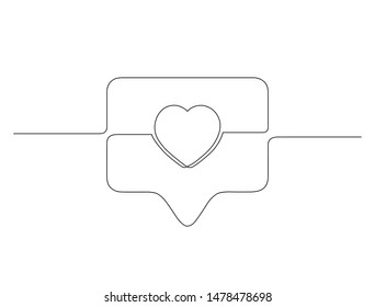 Hand drawn Like icon, black line heart isolated on white background. Sketch drawing of social media Like. Continuous one line drawing. Vector illustration