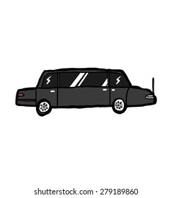 hand drawn limousine