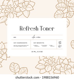 Hand drawn line art botanical vector label design template. Boho style illustration of elegant signs and badges for beauty, natural cosmetics, wellness, creative agency, fashion, wedding.