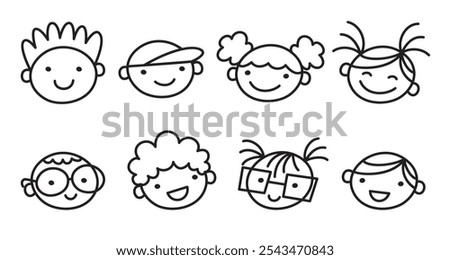 Hand Drawn Line Art Characters