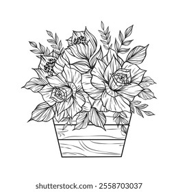 Hand drawn Line Art coloring pages for stress relief.
