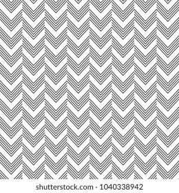 Hand drawn line art creative herringbone pattern, perfectly seamless composition for print or textile. Monochrome colors vector.