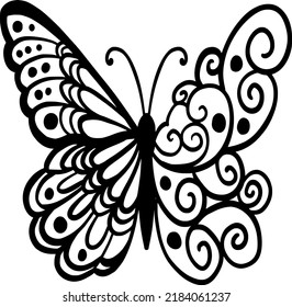 ฺฺButterfly hand drawn line art doodle Zentagle art