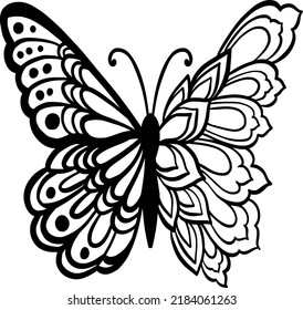 ฺฺButterfly hand drawn line art doodle Zentagle art