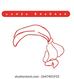 hand drawn line art doodles of bandanas. Cool abstract trendy stickers.