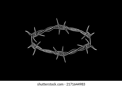 Hand drawn line art fence Vector illustration