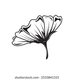 Hand Drawn Line Art Flower - 02