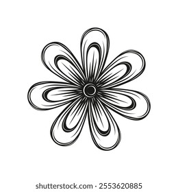 Hand Drawn Line Art Flowers Illustration - 04