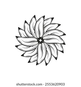 Hand Drawn Line Art Flowers Illustration - 05