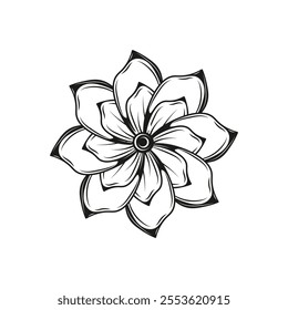 Hand Drawn Line Art Flowers Illustration - 17