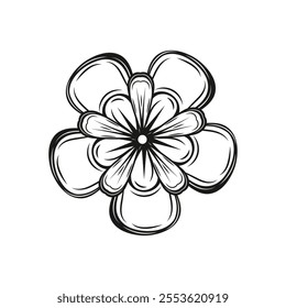 Hand Drawn Line Art Flowers Illustration - 08