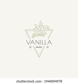 Hand drawn line art food logo design. Modern logo for brand identity. Vector line icon template
