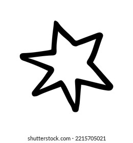 Arte de línea dibujada a mano de estrella hexagonal en estilo doodle