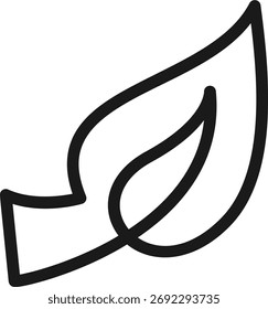 Handgezeichnete Linie Kunst Blatt, minimale Blatt Linie Symbol, Umweltfreundliches Natursymbol
