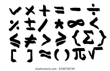 Hand drawn line art mathematical symbols, perfect for office, company, school, social media, advertising, sales, printing and more