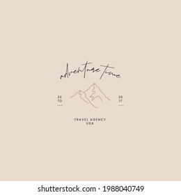 Hand drawn line art minimal vector logo design template. Boho style illustration of elegant signs and badges for beauty, natural cosmetics, wellness, creative agency, fashion, wedding.