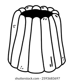 Canelés Hand drawn line art Paris Illustration