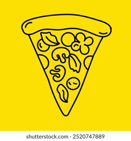 Ilustração de pizza de arte desenhada à mão