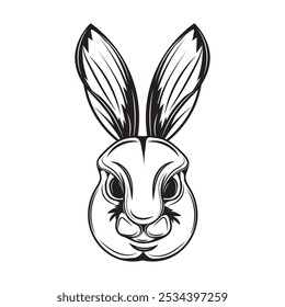 Hand Drawn Line Art Rabbit Illustration - 03