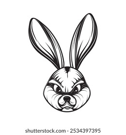 Hand Drawn Line Art Rabbit Illustration - 02