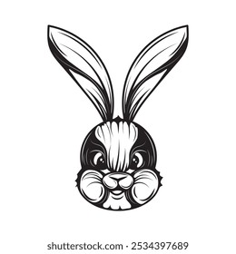 Hand Drawn Line Art Rabbit Illustration - 01