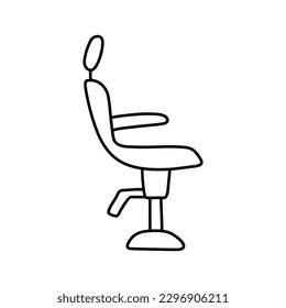 hand drawn line art salon chair vector