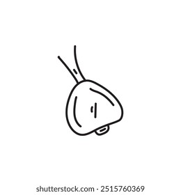 Hand drawn line art of a single garlic bulb. Minimalist kitchen illustration for cooking recipe or food blog.