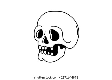 Hand Drawn Line Art Skull Vector Stock Vector (Royalty Free) 2171644971 ...