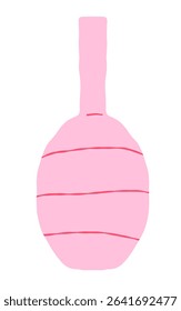 Hand drawn line art vase. Doodle clay pottery illustration. Isolated vector illustration for home decor and design, greeting card, banner, poster, label.