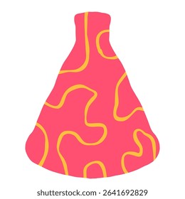 Hand drawn line art vase. Doodle clay pottery illustration. Isolated vector illustration for home decor and design, greeting card, banner, poster, label