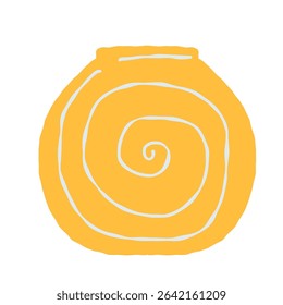 Hand drawn line art vase. Doodle clay pottery illustration. Isolated vector illustration for home decor and design, greeting card, banner, poster, label